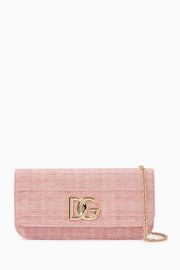 Dolce & Gabbana 3.5 DG Logo Shoulder Bag in Raffia 216812034_171