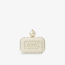 Замшевая клатч Micro Cloud, украшенная жемчугом и кристаллами Jimmy Choo, белый r04122621 | white/white
