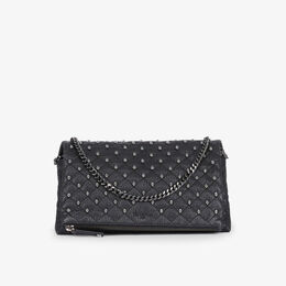 Стеганый кожаный клатч с декором черепа The Kooples, черный r04221035 | black