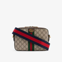 Холщовая сумка через плечо с монограммой и металлической пластинкой Gucci, цвет beb/nacero/vrv/brb r04211465 | b.eb/n.acero/vrv/brb
