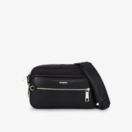 Кожаная сумка-мессенджер на молнии с тисненым логотипом The Kooples, черный r04239619 | black