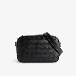 Кожаная сумка через плечо Avenue Bottega Veneta, черный r04248871 | black-silver
