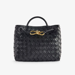 Кожаная сумка Andiamo с верхней ручкой Bottega Veneta, черный r04215294 | black-m brass-black