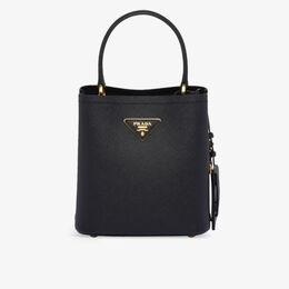 Маленькая сумка Panier из сафьяновой кожи с верхней ручкой Prada, черный r04268185 | black