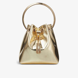 Сумка Bon Bon из металлизированной ткани с верхней ручкой Jimmy Choo, желтый r04068454 | gold
