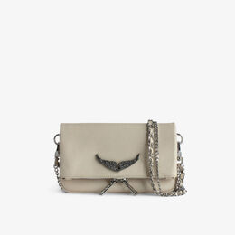 Кожаная сумка на плечо Rock nano с украшением в виде крыльев Zadig & Voltaire, цвет flash r04090577 | flash