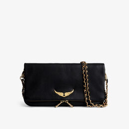 Клатч из зерненой кожи rock Zadig & Voltaire, желтый r03910521 | noir gold