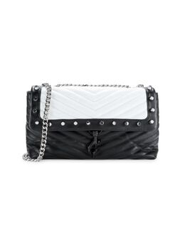 Стеганая кожаная сумка через плечо Edie Rebecca Minkoff, цвет Black Optic White 20078113 | black_optic_white