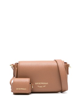 Emporio Armani logo-lettering pebbled crossbody bag 21031301