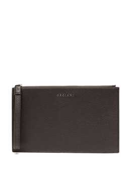 Orciani logo-lettering leather clutch 21788529