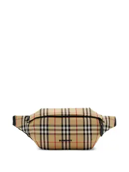 Burberry logo-patch checked belt bag 21955302