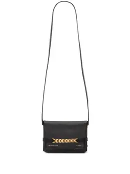 Victoria Beckham logo-print leather clutch bag 22038363