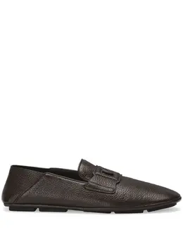 Dolce & Gabbana logo-appliqué leather loafers 22052895