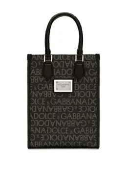 Dolce & Gabbana logo-print cotton-blend tote bag 22056034