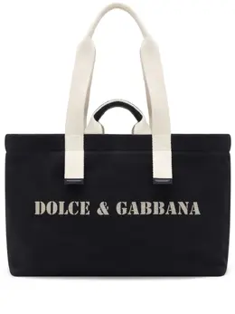 Dolce & Gabbana logo-print canvas shoulder bag 22056055