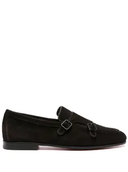 Santoni double-buckle leather loafers 22507202