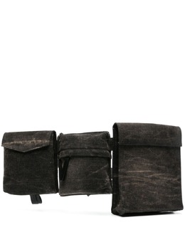 The Attico logo-buckle denim belt bag 22262365