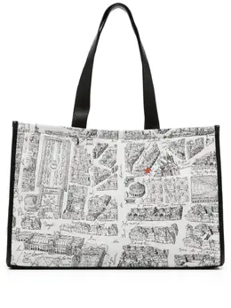 Agnès b. Map of Paris screen-print tote bag 22306476