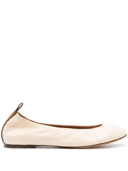 Lanvin round-toe leather ballerina shoes 22503093