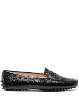 Tod's crinkled-leather penny loafers 22615797