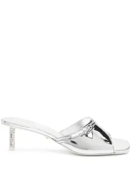 GCDS 60mm mirrored leather sandals 22603585