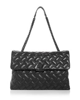 Стеганая кожаная сумка на плечо Kensington Drench XXL Kurt Geiger LONDON, цвет Black 4222127 | black