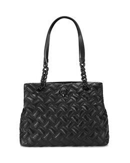 Большая стеганая кожаная сумка-тоут Kensington Kurt Geiger LONDON, цвет Black 4886545 | black