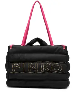 Pinko logo-embellished quilted tote bag 21331045