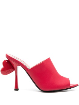 Moschino 100mm heart-detail leather sandals 22285804