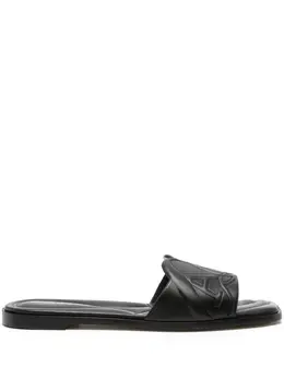 Alexander McQueen logo-embossed leather sandals 22851108