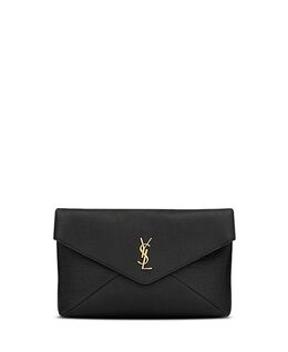 Большой клатч-конверт Cassandre из кожи ягненка Saint Laurent, цвет Black 4926917 | black