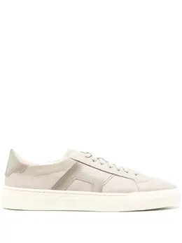 Santoni panelled leather sneakers 22240969