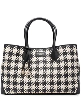 Aspinal of London London houndstooth woven tote bag 20906606