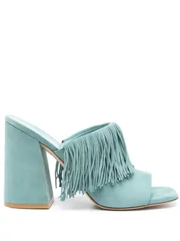 Stuart Weitzman 100mm Tia Fringe suede sandals 22533715