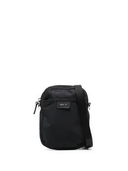 Agnès b. logo-patch zipped messenger bag 21363321