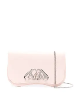 Alexander McQueen logo-plaque leather crossbody bag 22256413