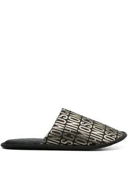 Moschino monogram-jacquard lurex slides (set of two) 22195634
