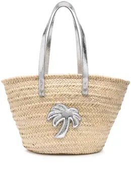 Palm Angels logo-appliqué straw beach bag 22588674
