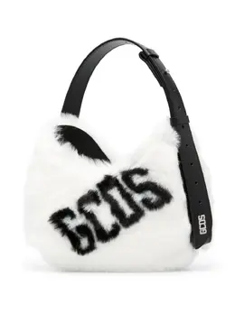 GCDS small Comma Faux Fur Logo shoulder bag 20842584