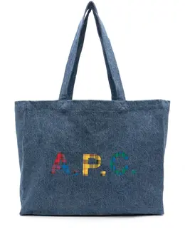 A.P.C. Diane logo-print denim tote bag 21012035