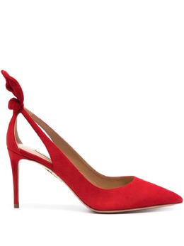Aquazzura Bow Tie 85mm suede pumps 22716799