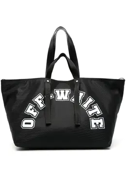 Off-White logo-print mesh tote bag 21832241