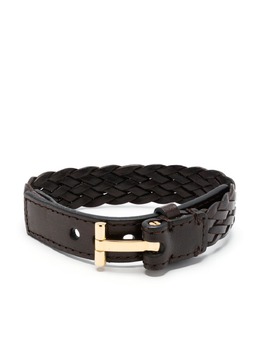 Tom Ford T-lock interwoven-leather bracelet 22406438