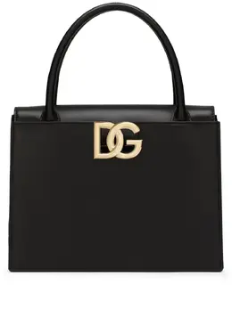 Dolce & Gabbana logo-plaque leather tote bag 22054392