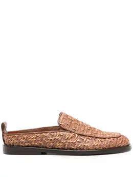 GCDS monogram-embossed raffia mules 22608115