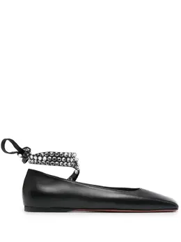 Amina Muaddi Ane leather ballerina shoes 22261840