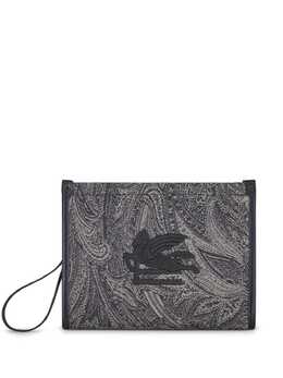 Etro Pegaso-motif paisley clutch bag 22546735