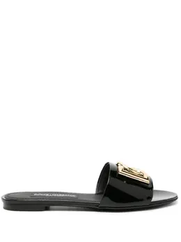 Dolce & Gabbana DG-logo leather slides 22481979