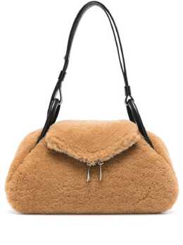 Amina Muaddi Gemini shearling shoulder bag 22199853