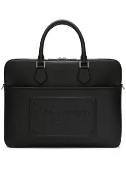 Dolce & Gabbana logo-embossed leather laptop bag 22056054